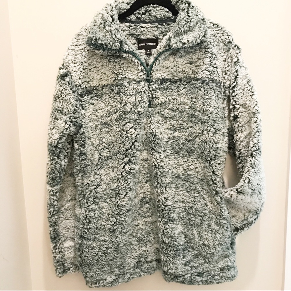 Sherpa Half Zip Pullover with pockets - Gray - Picture 5 of 6